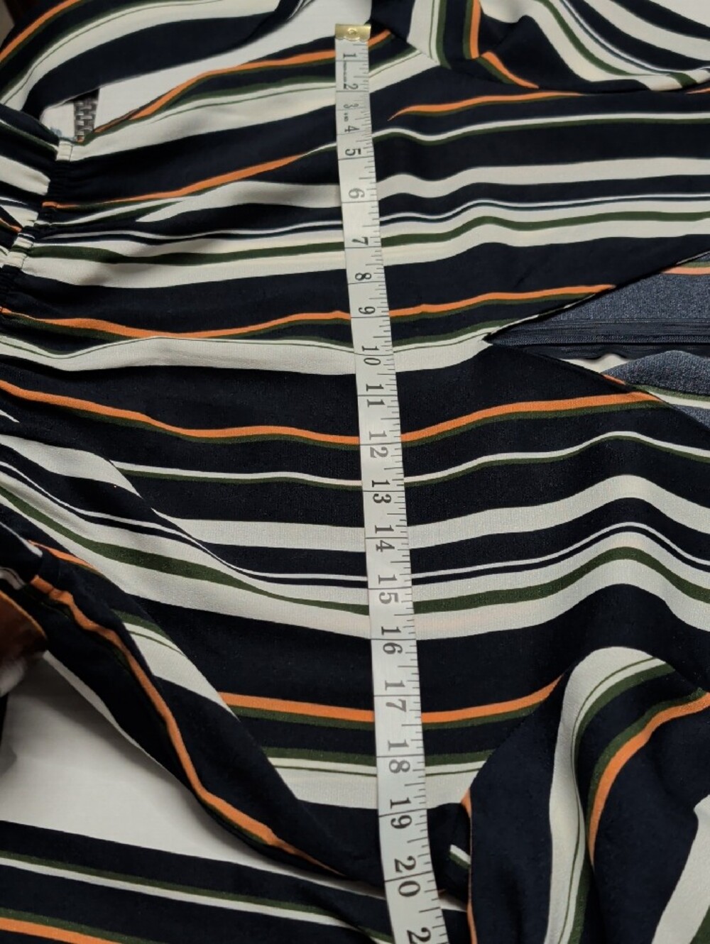 Striped V-Neck Long Sleeve Maxi Dress in Black, White & Tan - Picture 7 of 10